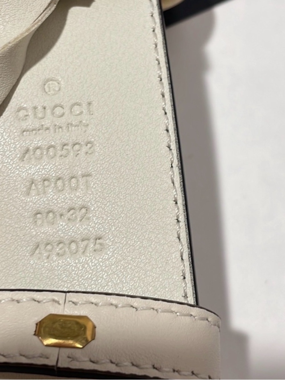 Gucci Cream Leather Double G Buckle Belt - Picture 5 of 6